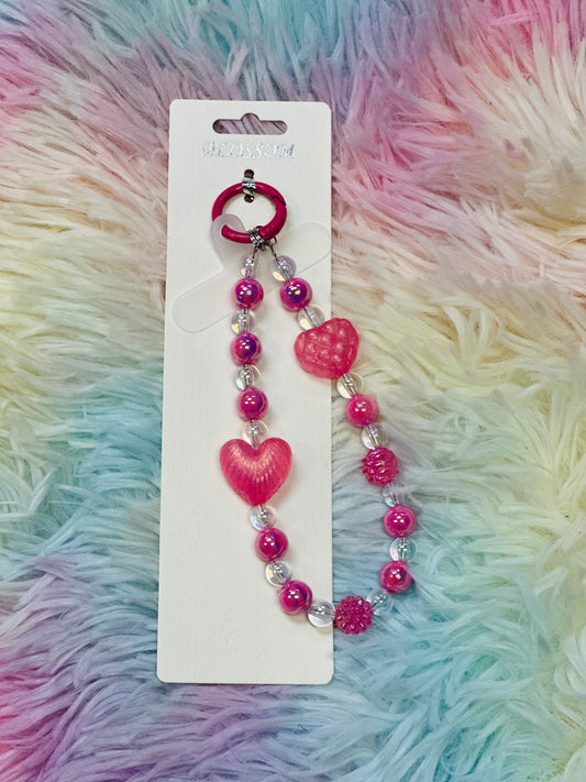 Girly Pop Keychain / Phone Charm // Dark Pink