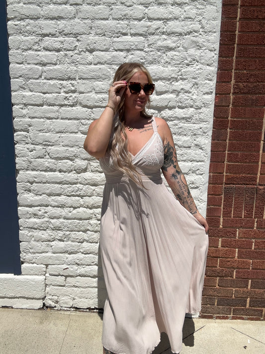 Just Ask Me Dress // Beige