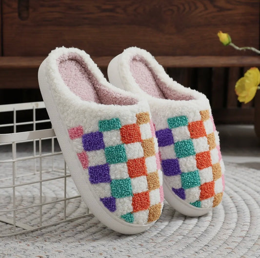 Multi Colored Checkered // Slippers
