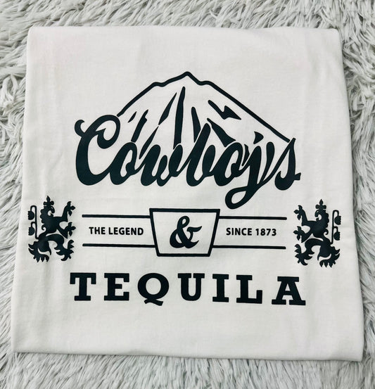 Cowboys & Tequila // Graphic Tee // White