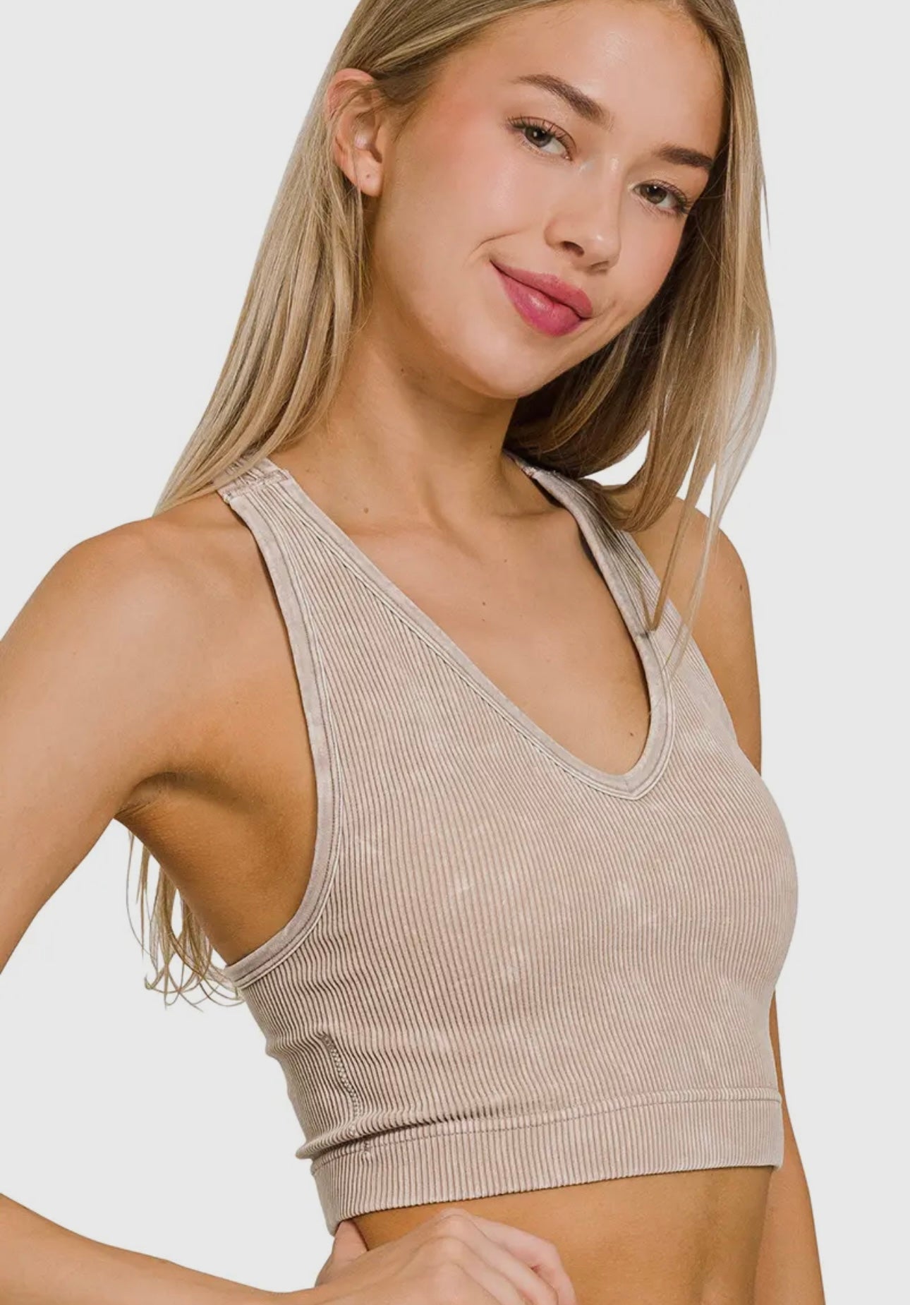 Premium Washed Seamless Brami // Sand