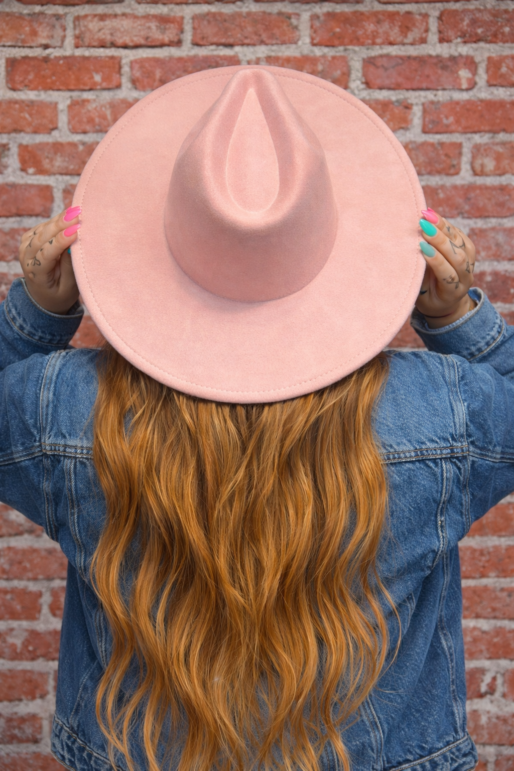 Light Suede Brim Hat // Baby Pink