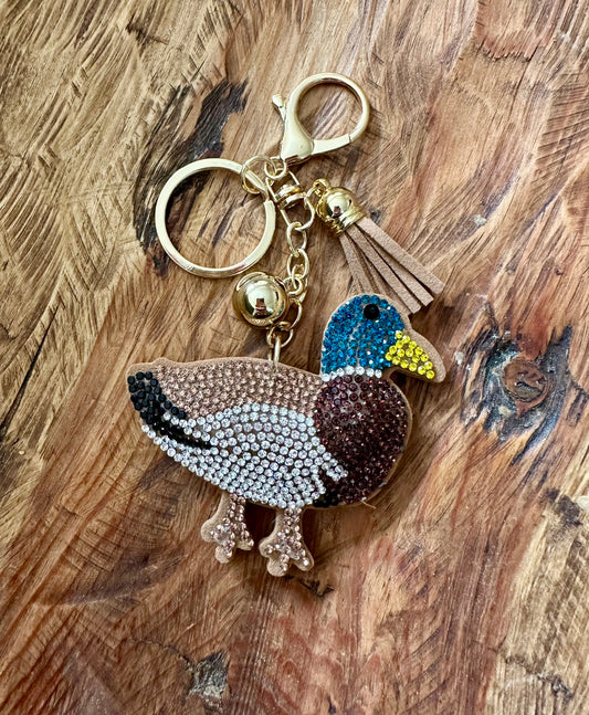 Rhinestone Keychain // Mallard