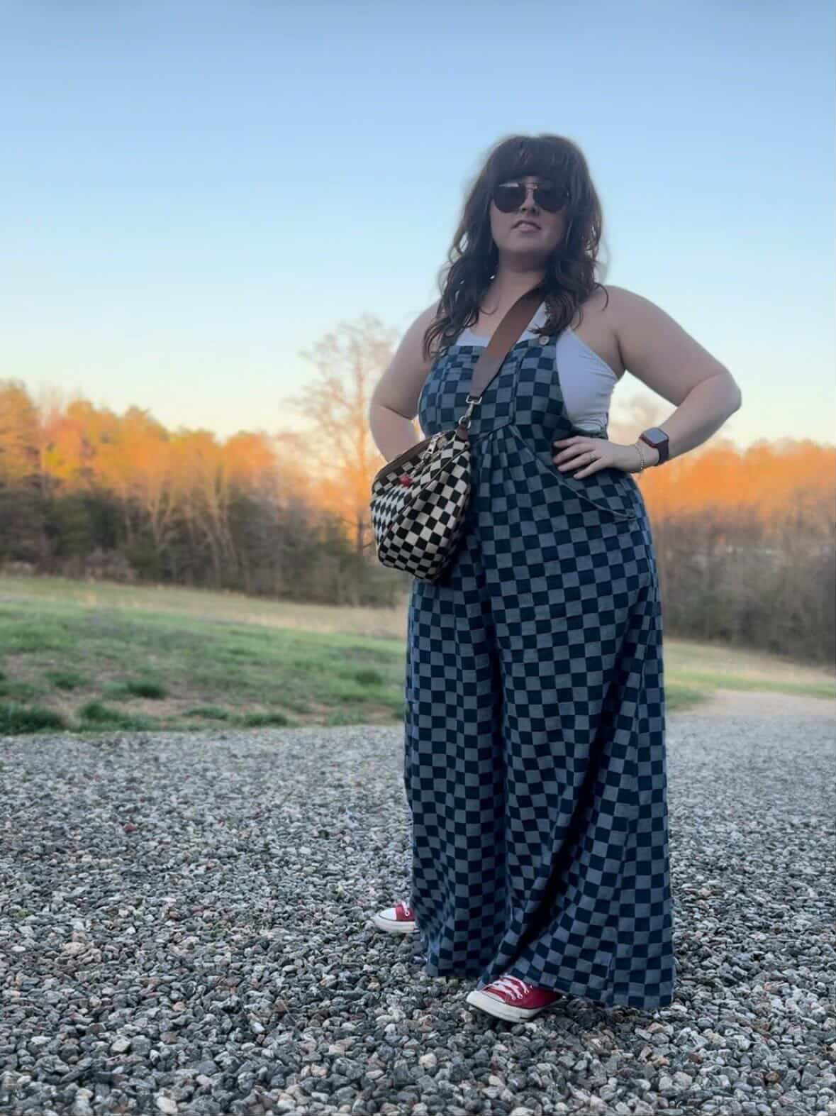 Denim Checkered Overalls