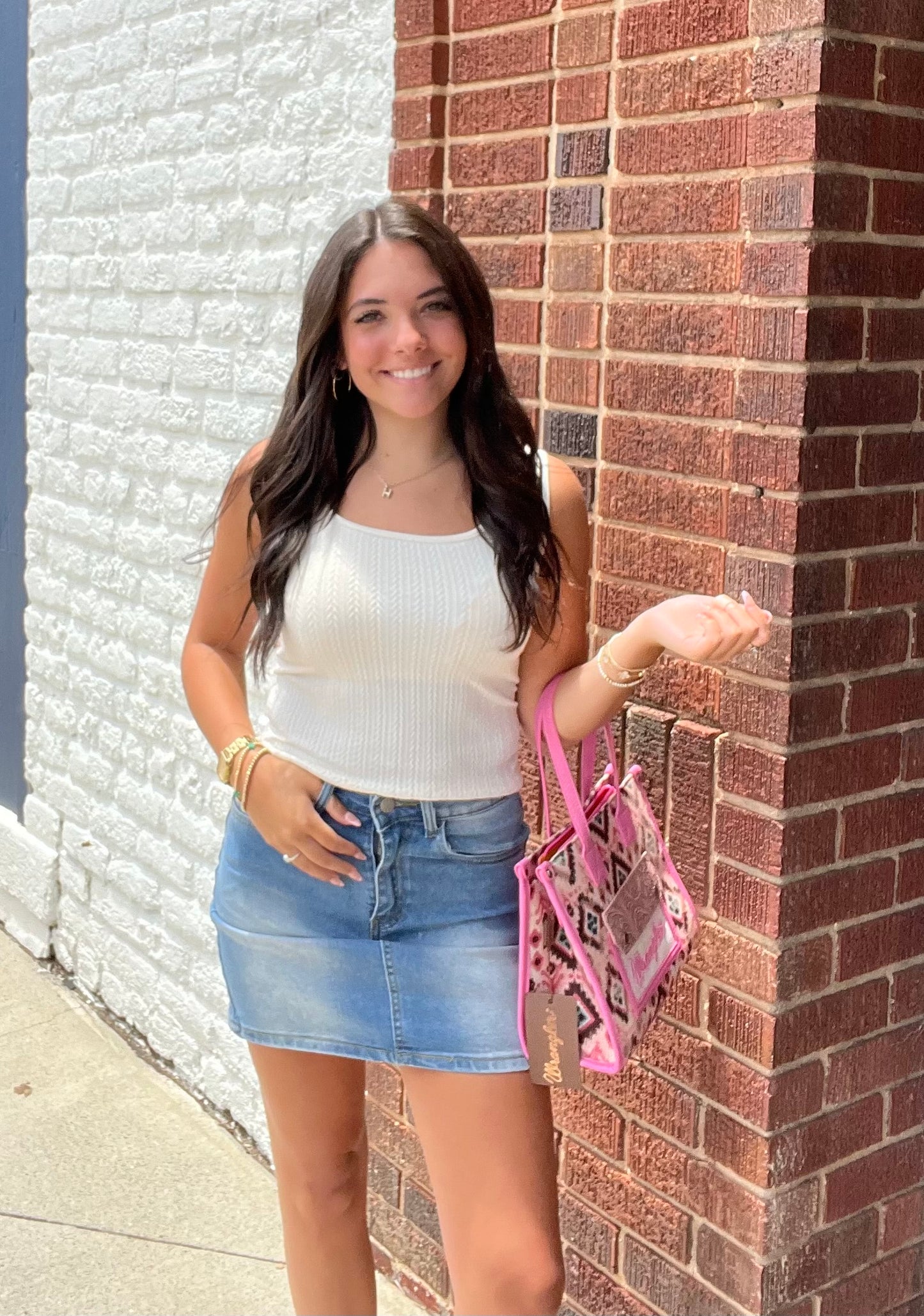 Do Not Disturb Skirt // Medium Wash