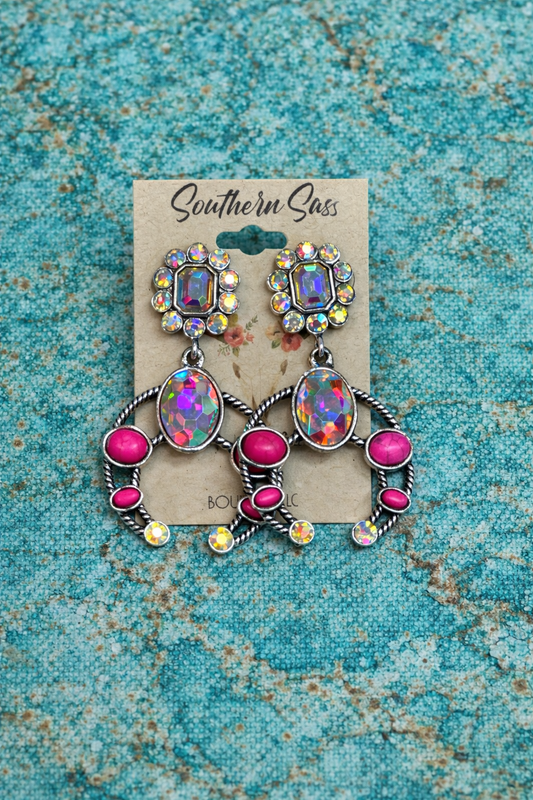 Rhinestone Bullhorn Earrings