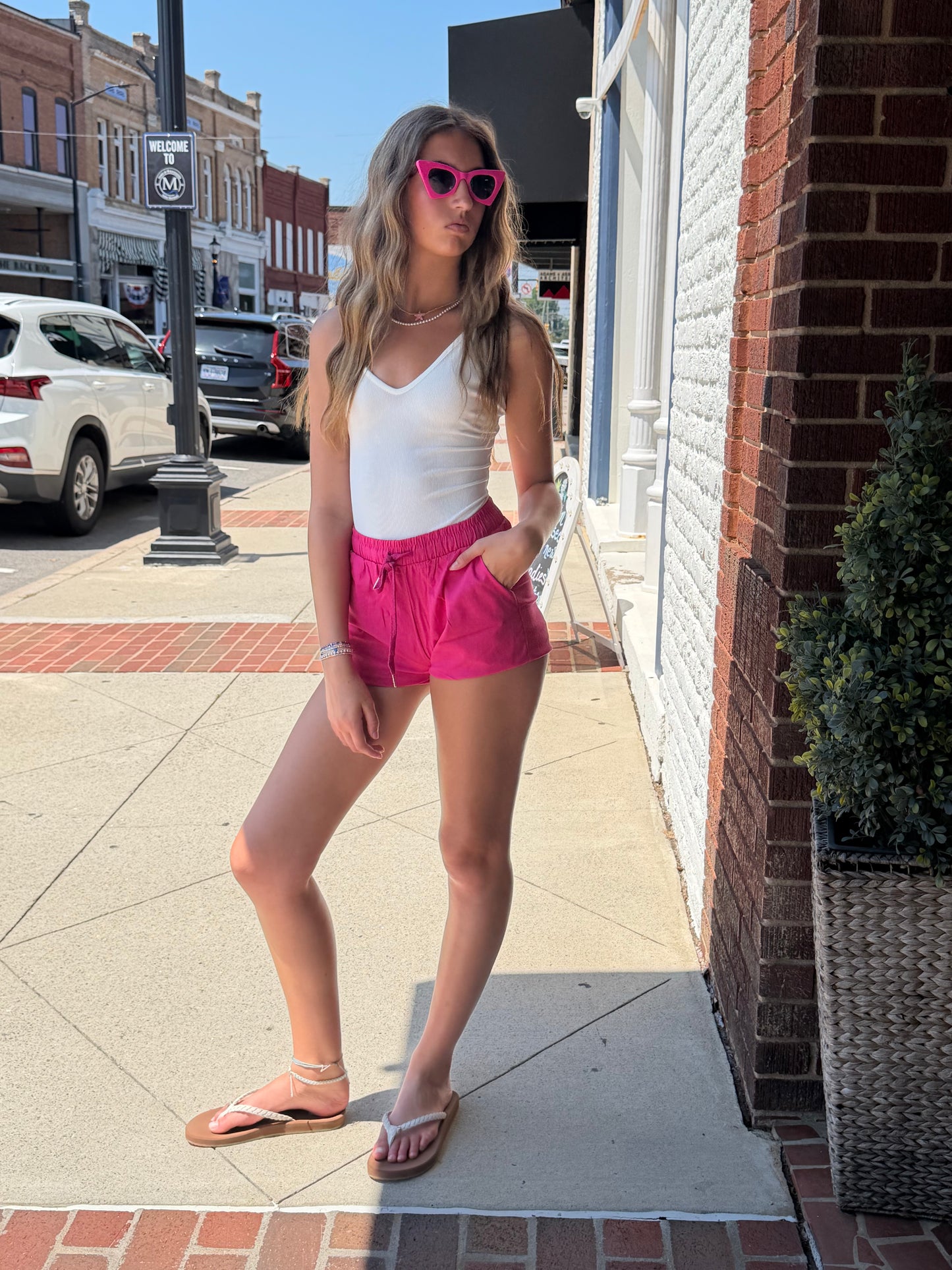 Easy Living Linen Shorts // Pink