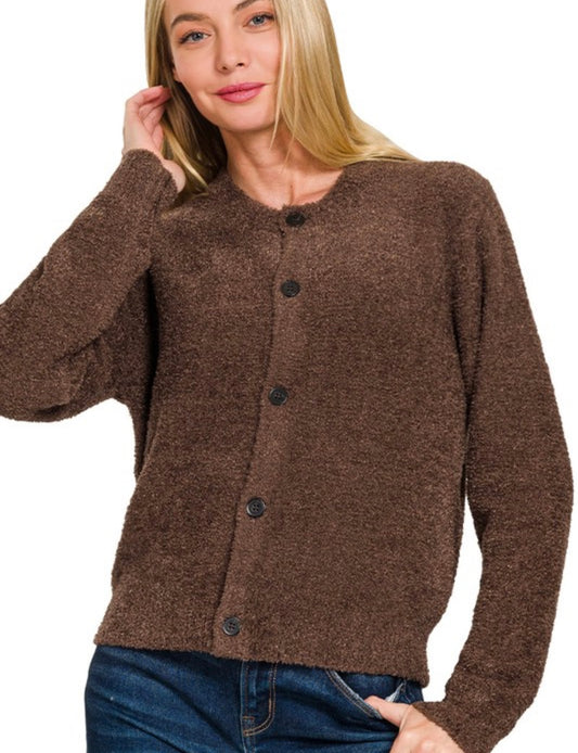 5 Button Cardigan // Brown