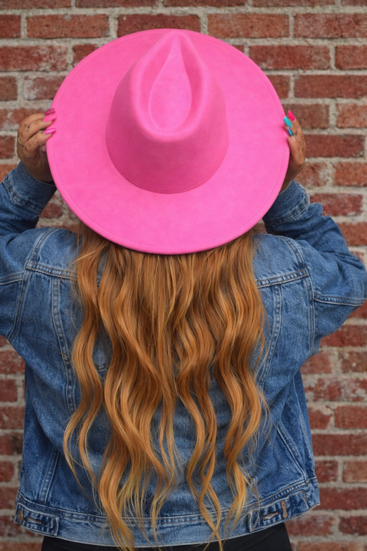 Light Suede Brim Hat // Bubblegum