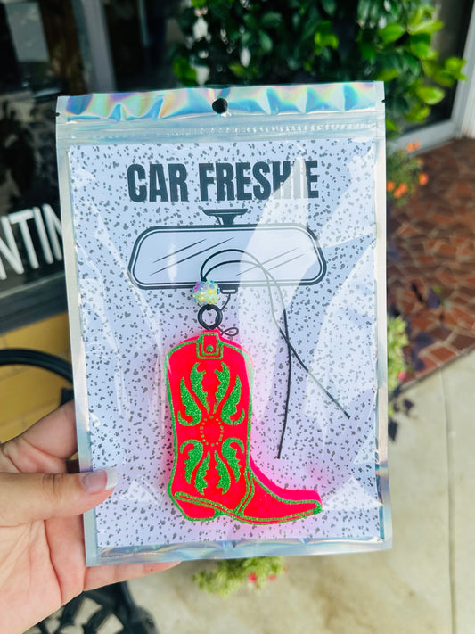 Boot (Pink & Green) - Eucalyptus Spearmint // Car Freshie