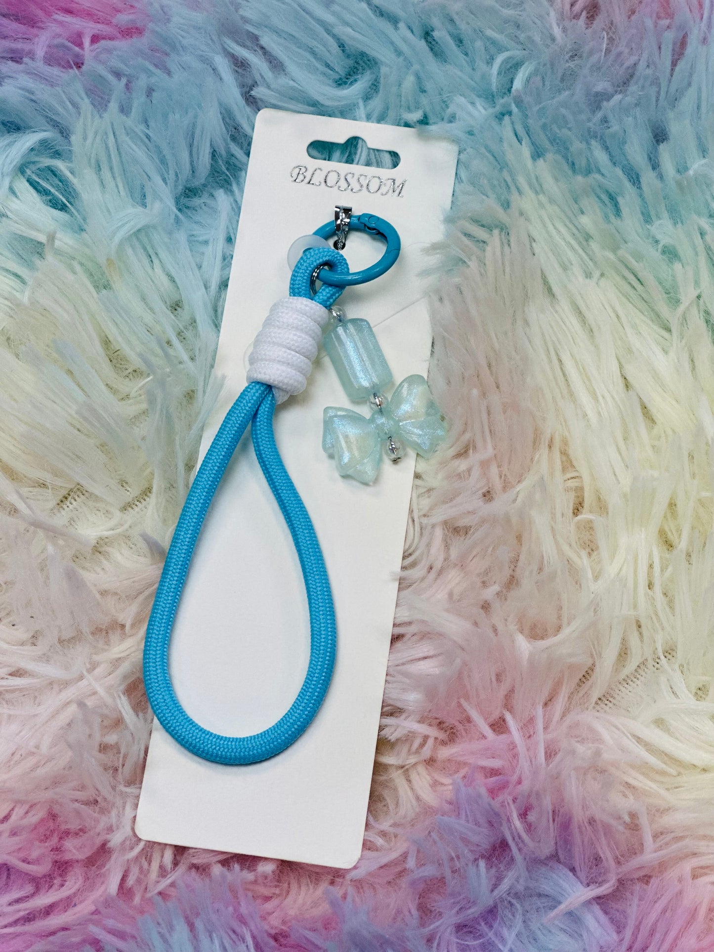 Bow Keychain / Phone Charm // Blue