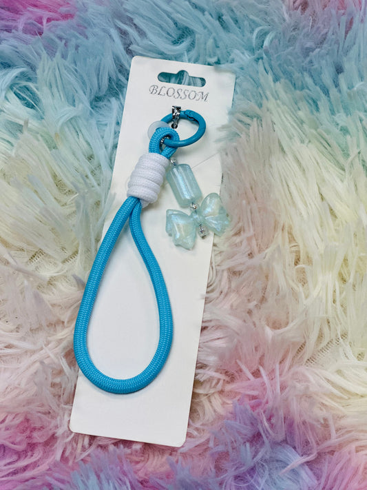 Bow Keychain / Phone Charm // Blue