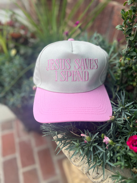 Jesus Saves I Spend // Pink