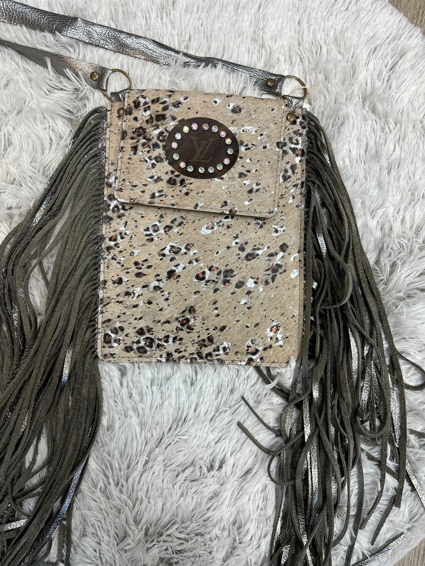Distressed Leopard with Fringe // LV Upcycle