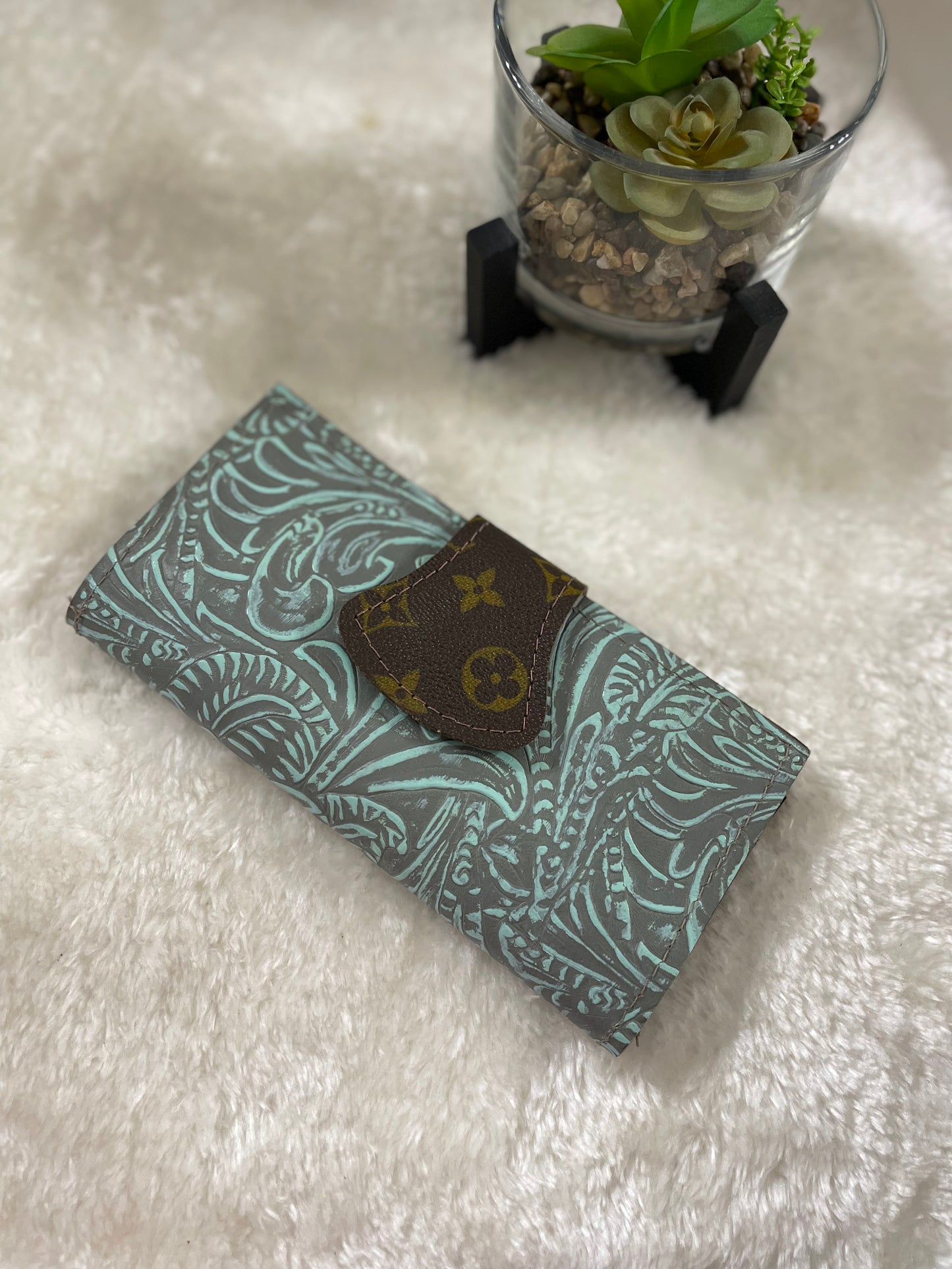 Turquoise Wallet // LV Upcycle